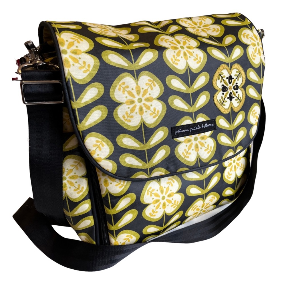 Petunia Pickle Bottom Floral Diaper Bag - Yellow and Black